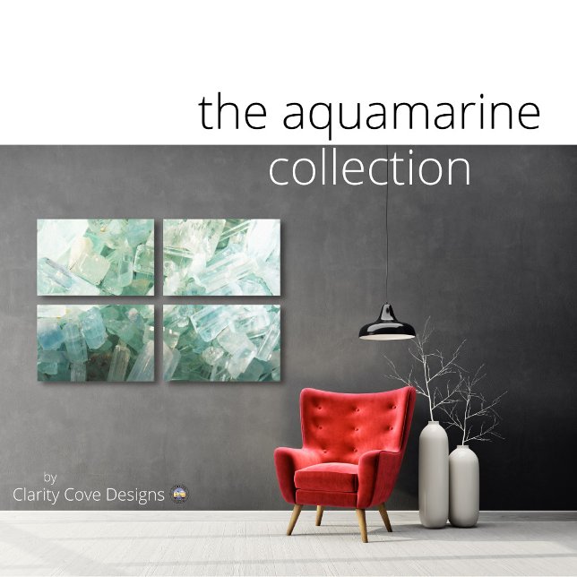 Aquamarine Gemstone Crystal Stretched Leinwand (Von Creator hochgeladen)