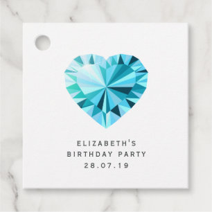 Aquamarine Gemstone Damask Geschenkanhänger