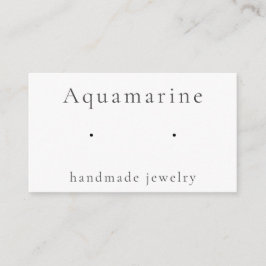 Aquamarine Gemstone Earring Juwelier Display Card Begleitkarte