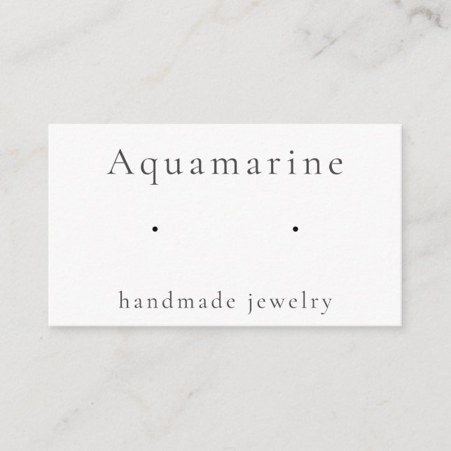 Aquamarine Gemstone Earring Juwelier Display Card Begleitkarte (Vorderseite)