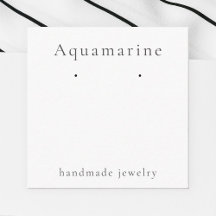 Aquamarine Gemstone Earring Juwelier Display Card