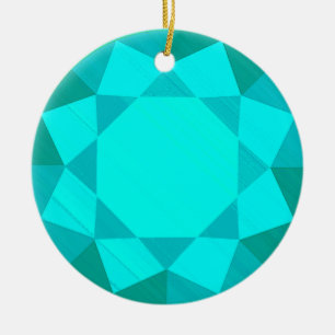 Aquamarine Gemstone / Jewel Graphic Image Keramik Ornament