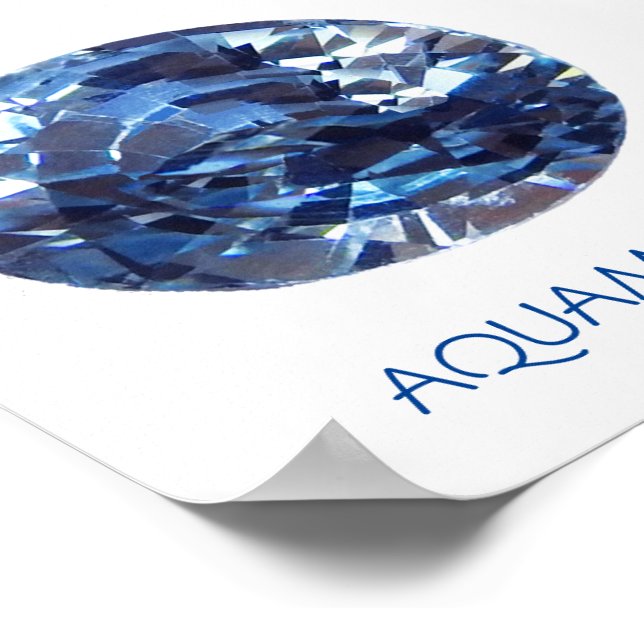 Aquamarine Gemstone Poster (Ecke)