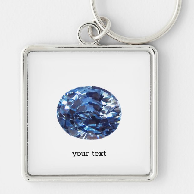 Aquamarine Gemstone, Sky Blue Schlüsselanhänger (Vorne)