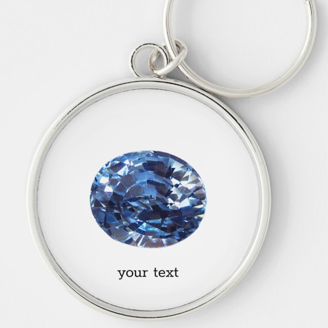 Aquamarine Gemstone, Sky Blue Schlüsselanhänger (Vorne)