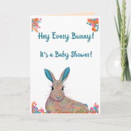 Aquamarine Gender Neutral Bunny Baby Shower Einlad Einladung