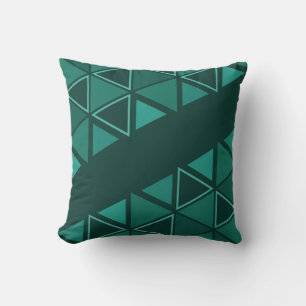 Aquamarine geometrische Dreiecke Kissen