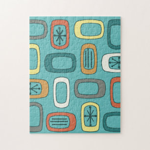 Aquamarine, gerundete Rechtecke des MCM Mitteljahr Puzzle