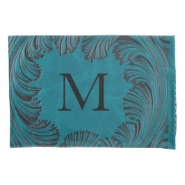 Aquamarine geschliffene Imitate Leder Western Blum Kissenbezug