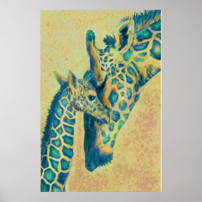 aquamarine Giraffen Poster (Vorne)