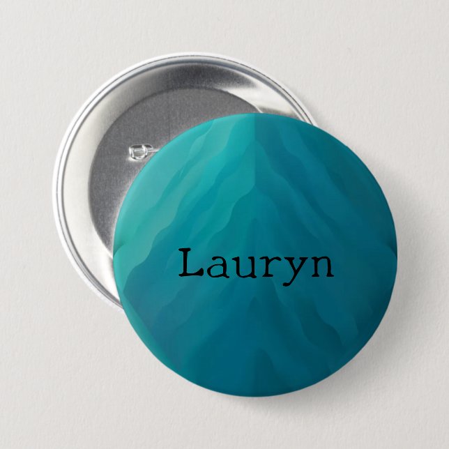 Aquamarine Glasstruktur Button (Vorne & Hinten)