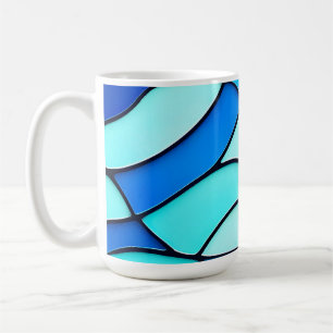 Aquamarine Glaswellen Kaffeetasse
