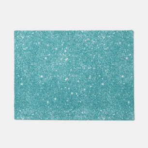 Aquamarine Glitzer-Glitzern Fußmatte