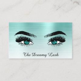 *~* AQUAMARINE Glitzer Lashes QR Brows Extensions Visitenkarte