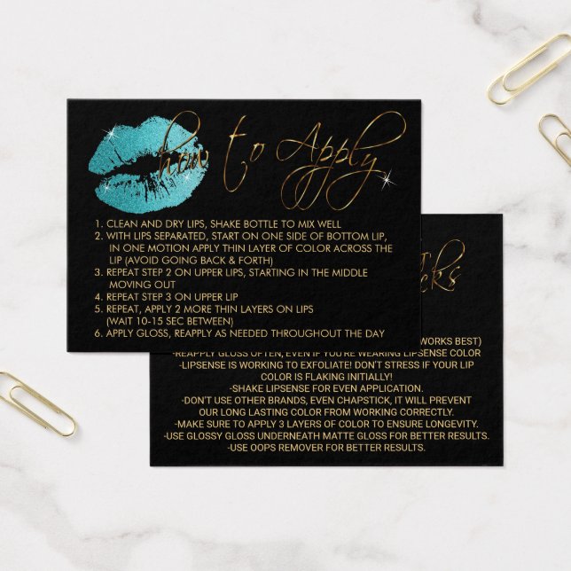 Aquamarine Glitzer Lippen - Anwenden (Büro)