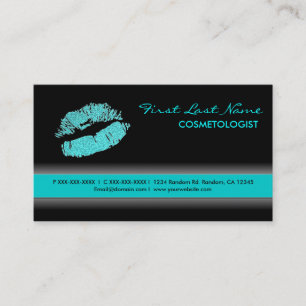 Aquamarine Glitzer Lippenstift-Markierungskarten Visitenkarte