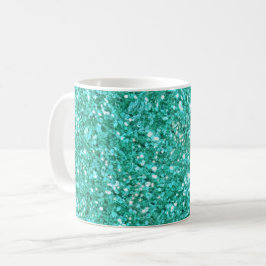Aquamarine Glitzer-Muster Kaffee-Tasse Kaffeetasse
