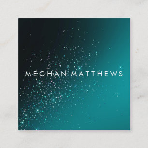 Aquamarine Glitzern Schönheit Quadratische Visitenkarte