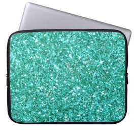 Aquamarine glitzernde Glitzer-Muster Notebook-Hüll Laptopschutzhülle