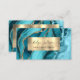 Aquamarine Gold Agate Business Card Visitenkarte (Vorne/Hinten)