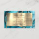 Aquamarine Gold Agate Business Card Visitenkarte (Rückseite)
