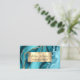 Aquamarine Gold Agate Business Card Visitenkarte (Stehend Vorderseite)