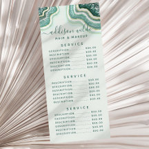 Aquamarine Gold Glitzer Agate Geode Rack Card