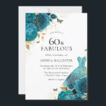 Aquamarine Gold Sparkle Dress Rose 60. Geburtstags Einladung<br><div class="desc">Aquamarine Gold Sparkle Dress Rose 60. Geburtstag Party Einladung Mehr elegante Blumenmotive in unserem Geschäft! Sehen Sie sich die passende Kollektion in unserem Shop an</div>