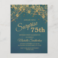 Aquamarine Gold String Lights Überraschung 75. Geb