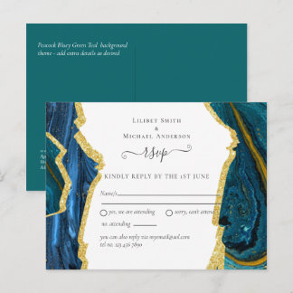 Aquamarine GoldAGATE-Hochzeit Postkarte