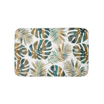 Aquamarine, goldene gemusterte tropische Blätter P