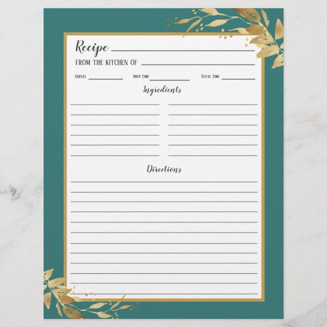 Aquamarine Goldfoliage, botanische Recipe Binder-S (Vorderseite)