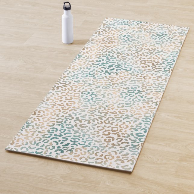Aquamarine Goldleopardrucke Yogamatte (Beispiel)