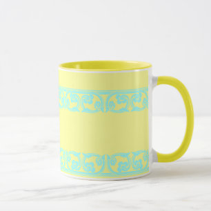Aquamarine gotische Grenzkaffee-Tasse Tasse
