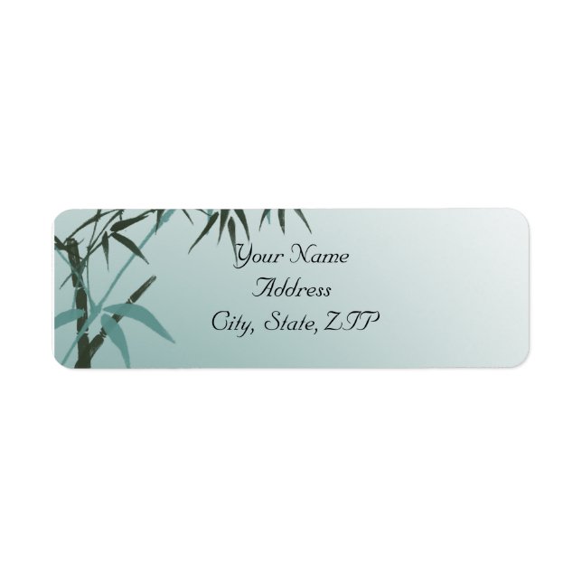 Aquamarine Gradient Natural Bamboo Rücksendeadress (Vorne)