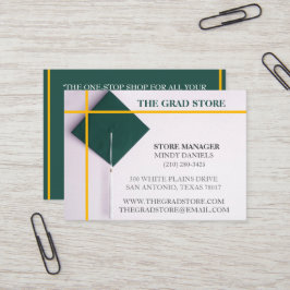 Aquamarine Graduierungshülse und Gelb Visitenkarte