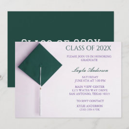 Aquamarine Graduierungsobergrenze Einladung