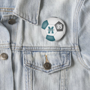 Aquamarine graue Fußballmannschaft färbt Gastgesch Button