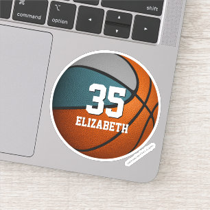 aquamarine graue Mannschaft färbt Jungs Basketball Aufkleber