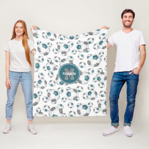 aquamarine graue Mannschaft färbt Jungs Fußball-Bä Fleecedecke