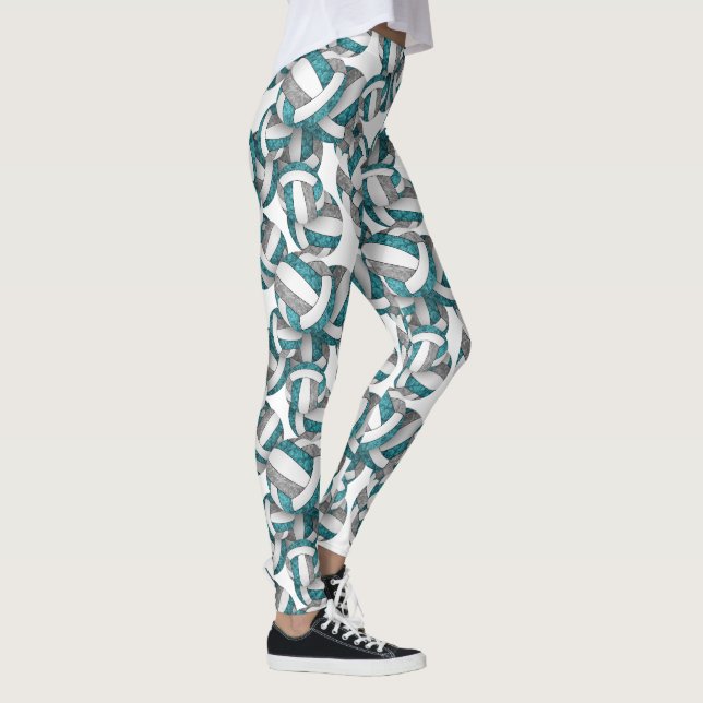 Aquamarine graue Mannschaftsfarben, gürtelförmige  Leggings (Rechts)