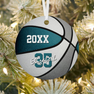 aquamarine graue Sportmannschaften Farbe Basketbal Ornament Aus Metall