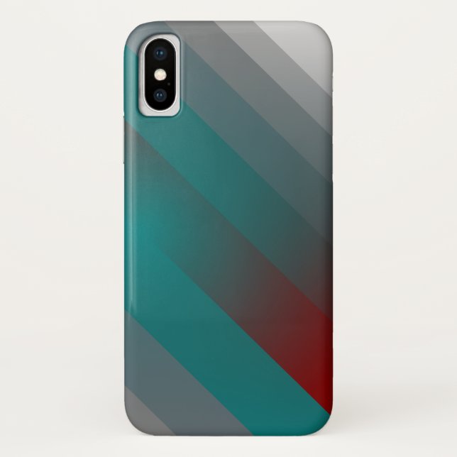 aquamarine graue Streifen Case-Mate iPhone Hülle (Rückseite)