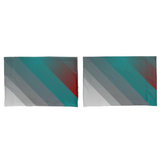 aquamarine graue Streifen Kissenbezug (Vorderseite-Set)