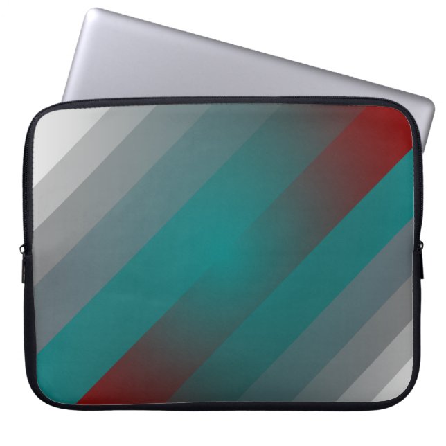 aquamarine graue Streifen Laptopschutzhülle (Vorderseite)