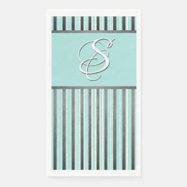 Aquamarine, graue und weiße Streifen Serviette