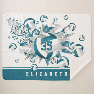 aquamarine Graumädchen Dekoration von Volleyballst Sherpadecke