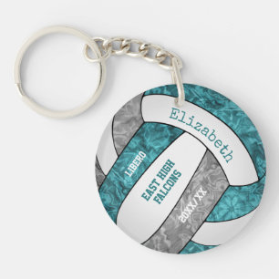 Aquamarine Graumädchen individuelle Name-Volleybal Schlüsselanhänger