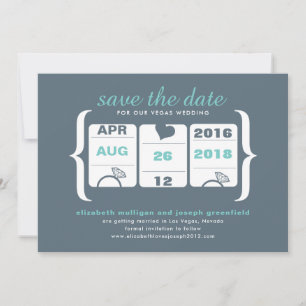 Aquamarine Gray Slot Maschine Hochzeit speichern d Save The Date