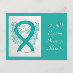 Aquamarine Green Awareness Ribbon Angel Postkarte